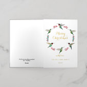 Custom Hummingbird Christmas Foil Holiday Card (Äußere Ablage)