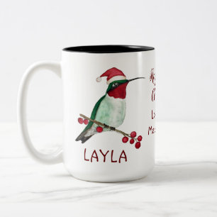 Custom Hummingbird Christmas Zweifarbige Tasse