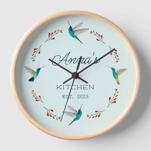 Custom Hummingbird Clock Uhr (Vorderseite)