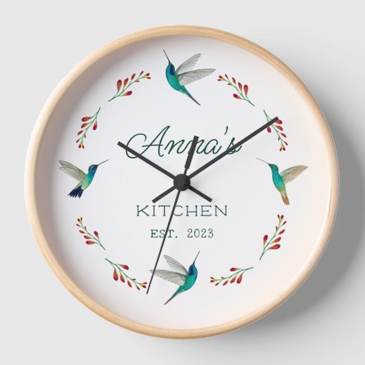 Custom Hummingbird Clock Uhr (Vorderseite)