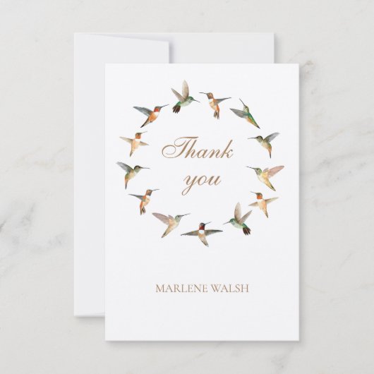Custom Hummingbird Dankeskarte (Vorderseite)