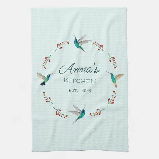 Custom Hummingbird Geschirrtuch (Vertikal)