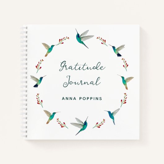 Custom Hummingbird Gratitude Journal Notizblock (Vorderseite)