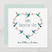 Custom Hummingbird Heart Feiertagskarte (Vorne/Hinten)