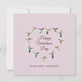 Custom Hummingbird Heart Valentine's Day Card Karte
