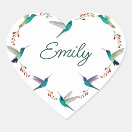 Custom Hummingbird Herz-Aufkleber