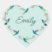 Custom Hummingbird Herz-Aufkleber (Vorderseite)