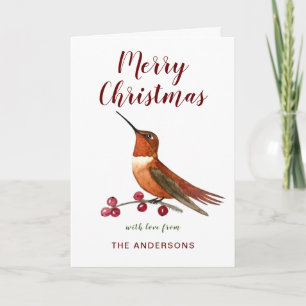 Custom Hummingbird Holiday Card Feiertagskarte