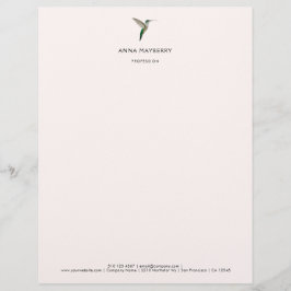Custom Hummingbird Letterhead Briefbogen