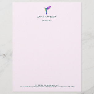 Custom Hummingbird Letterhead Briefbogen