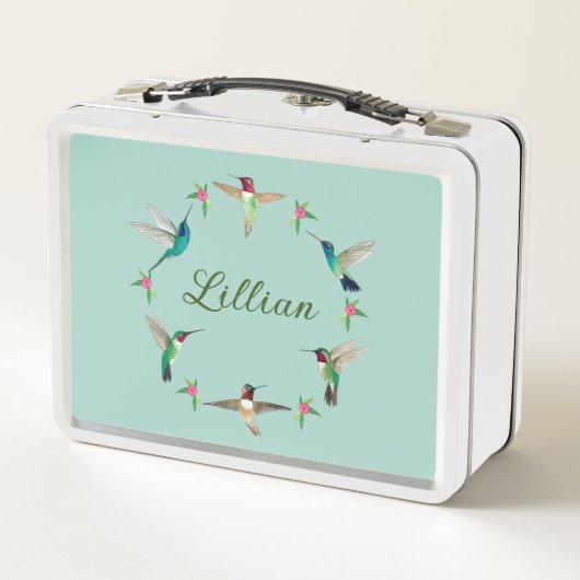 Custom Hummingbird Metal Lunch Box (Rückseite)