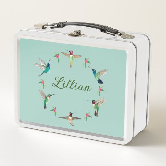 Custom Hummingbird Metal Lunch Box (Vorderseite)