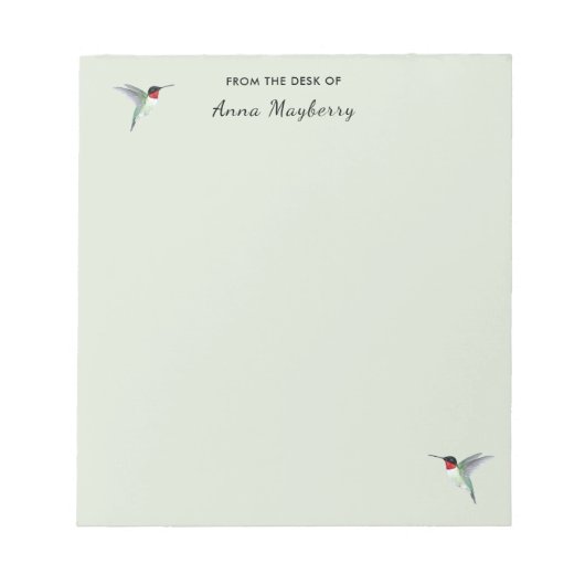 Custom Hummingbird Notepad Notizblock (Vorderseite)