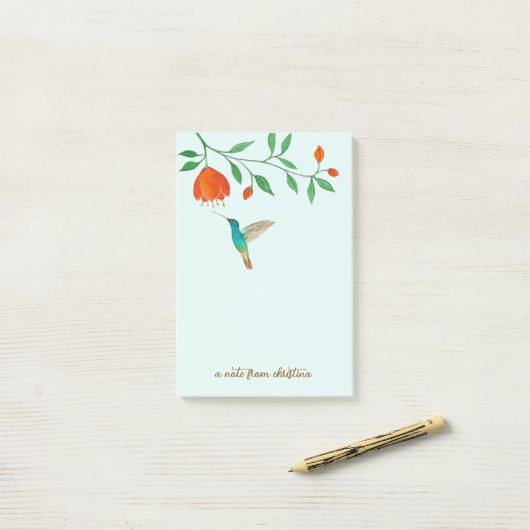 Custom Hummingbird Notes Post-it Klebezettel (Auf Schreibtisch)