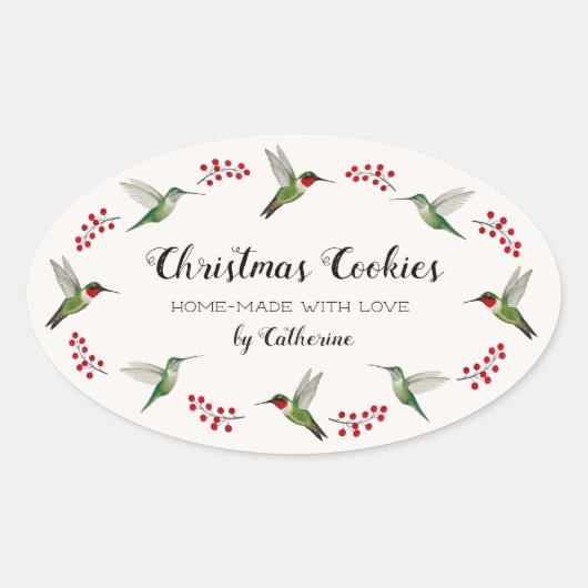 Custom Hummingbird Ovaler Aufkleber (Vorderseite)