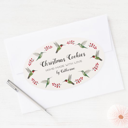 Custom Hummingbird Ovaler Aufkleber (Umschlag)