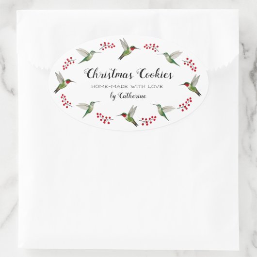 Custom Hummingbird   Ovaler Aufkleber (Tasche)