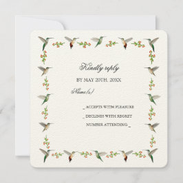 Custom Hummingbird RSVP Card