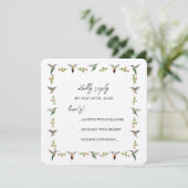Custom Hummingbird RSVP Card (Stehend Vorderseite)