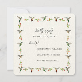 Custom Hummingbird RSVP Card