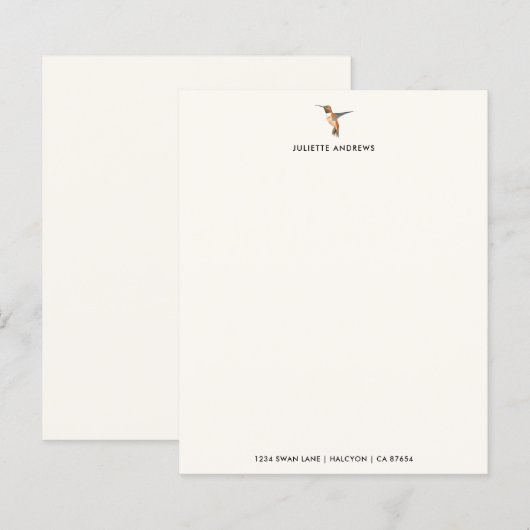 Custom Hummingbird Stationspapier (Vorne/Hinten)