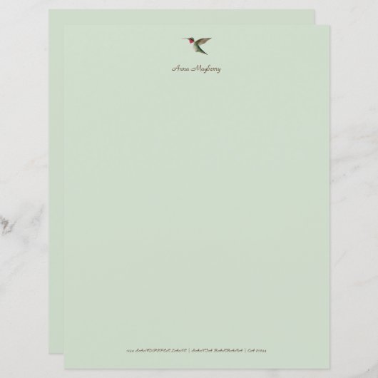 Custom Hummingbird Stationspapier (Vorne/Hinten)