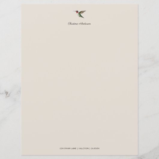 Custom Hummingbird Stationspapier (Vorderseite)