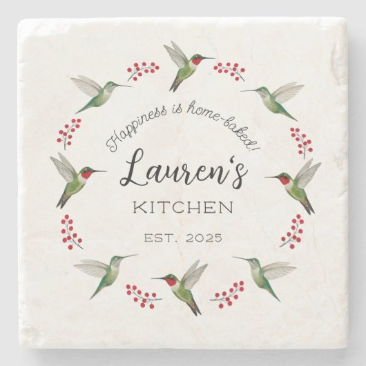 Custom Hummingbird Steinuntersetzer (Vorderseite)