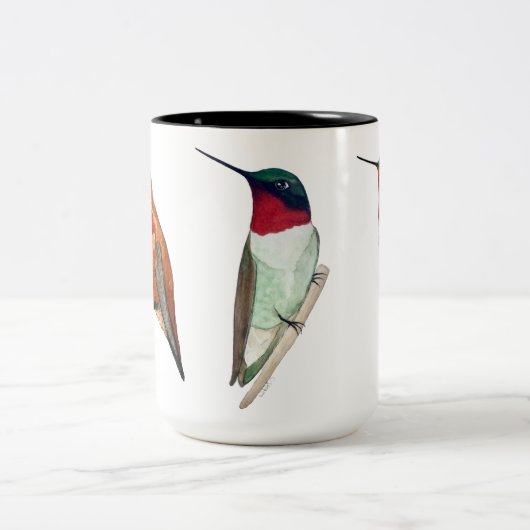 Custom Hummingbird-Tasse Zweifarbige Tasse (Mittel)