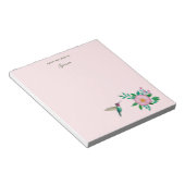 Custom Hummingbird und Wild Rose Notepad Notizblock (angewinkelt)