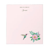 Custom Hummingbird und Wild Rose Notepad Notizblock (Vorderseite)