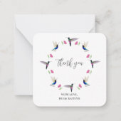 Custom Hummingbird Vielen Dank flat Note Card Mitteilungskarte (Vorderseite)