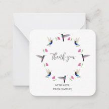 Custom Hummingbird Vielen Dank flat Note Card