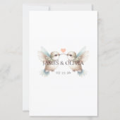 Custom Hummingbird Wedding Menu (Rückseite)