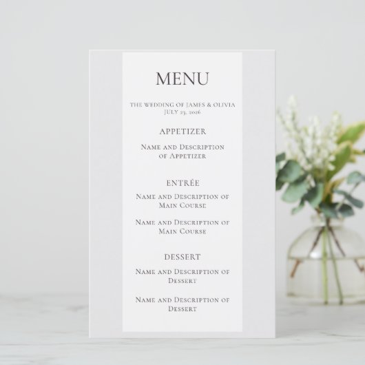 Custom Hummingbird Wedding Menu (Stehend Vorderseite)