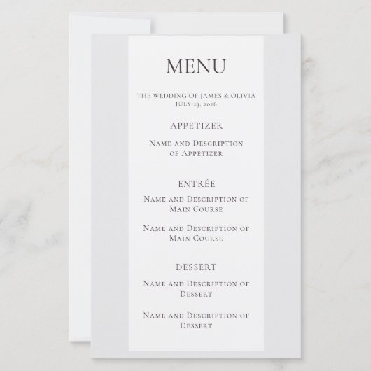 Custom Hummingbird Wedding Menu (Vorderseite)