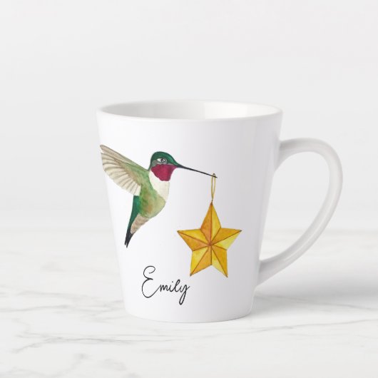 Custom Hummingbirds and Stars Latte Tasse (Rechts)