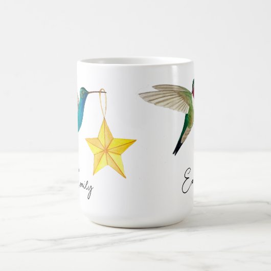 Custom Hummingbirds and Stars Zweitone Coffee Tass Verwandlungstasse (Zentrum)