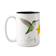 Custom Hummingbirds and Stars Zweitone Coffee Tass