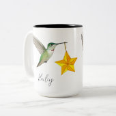 Custom Hummingbirds and Stars Zweitone Coffee Tass Zweifarbige Tasse (Vorderseite Links)