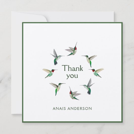 Custom Hummingbirds Dankeschön Card Dankeskarte (Vorderseite)