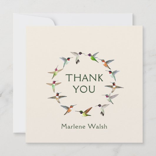 Custom Hummingbirds Dankeschön Card Dankeskarte (Vorderseite)