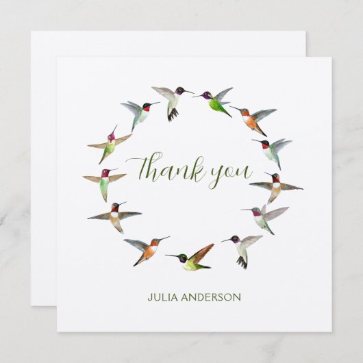 Custom Hummingbirds Dankeschön Card Dankeskarte (Vorne/Hinten)