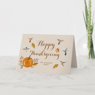 Custom Hummingbirds Erntedank Card Karte