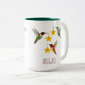 Custom Hummingbirds Frohe Weihnachten Zweifarbige Tasse (VorderseiteRechts)