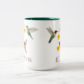 Custom Hummingbirds Frohe Weihnachten Zweifarbige Tasse (Mittel)