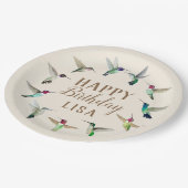 Custom Hummingbirds Happy Birthday Paper Teller (Schrägansicht)