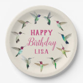 Custom Hummingbirds Happy Birthday Pappteller (Vorderseite)