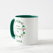 Custom Hummingbirds & Kleeblatts St. Patrick's Day Tasse (Vorderseite Links)