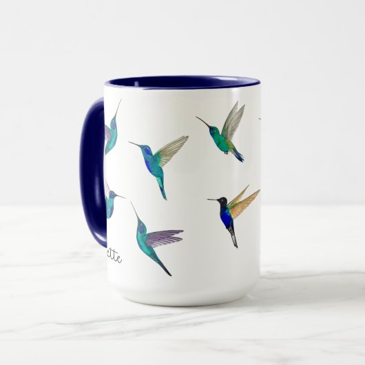 Custom Hummingbirds Mug Tasse (Vorderseite Links)